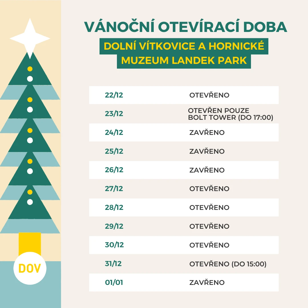 VÁNOČNÍ OTEVÍRACÍ DOBA – Landek Park – Dolní Vítkovice