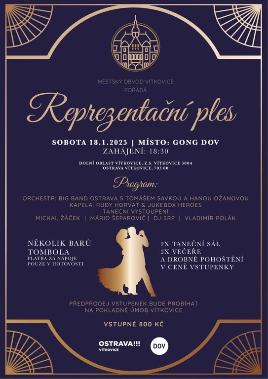 Reprezentační vítkovický ples 2025 – Gong – Dolní Vítkovice