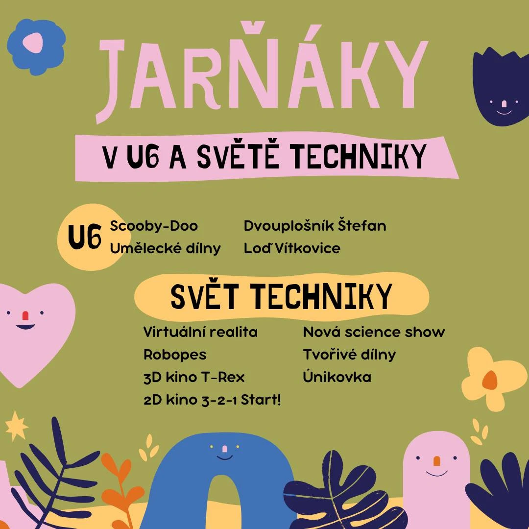 Jarní prázdniny - otevřeno i v pondělky (3. 2.-16. 3. 2025) – Malý Svět Techniky U6 – Dolní Vítkovice