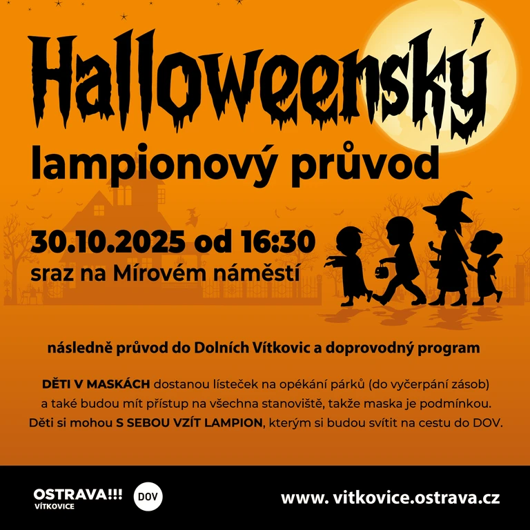 Halloweenský lampionový průvod – Dolní Vítkovice