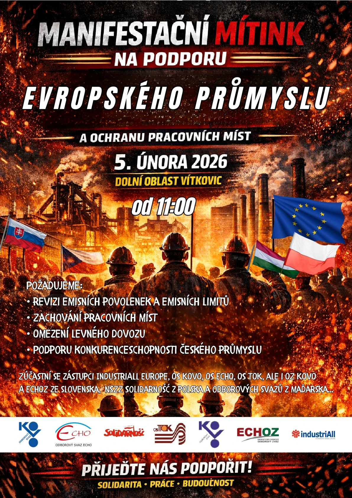 Manifestační mítink na podporu evropského průmyslu – Dolní Vítkovice