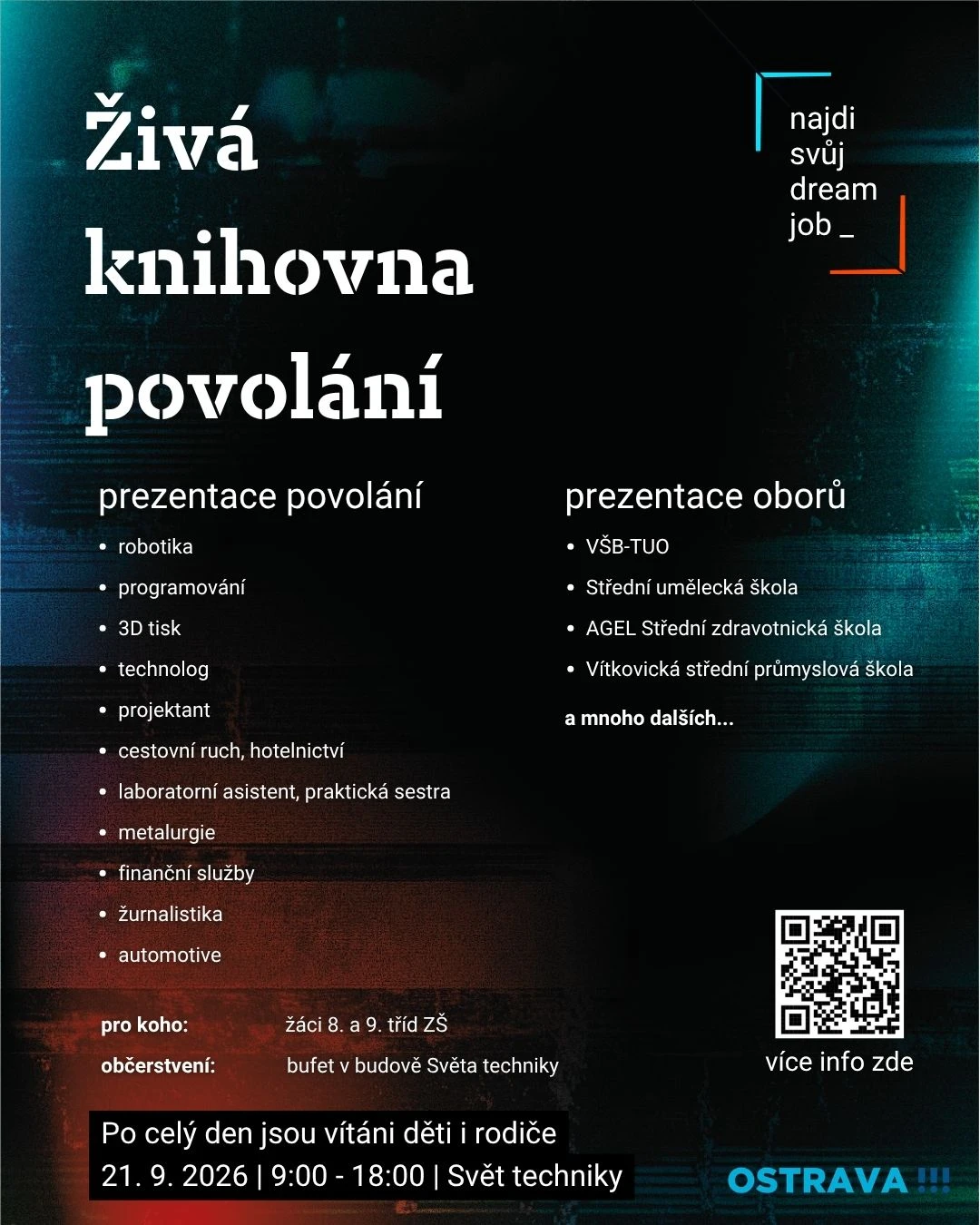Živá knihovna povolání – Velký Svět Techniky – Dolní Vítkovice